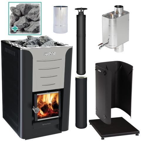 Harvia Pro 20 Deluxe Wood Burning Stove Kit BK