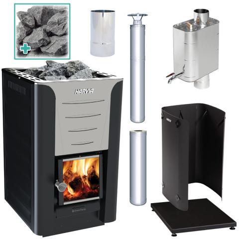 Harvia PRO 20 Deluxe Wood Burning Stove Kit SS