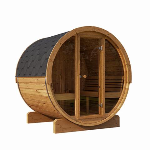 SaunaLife Model E8G Sauna Barrel Glass Front