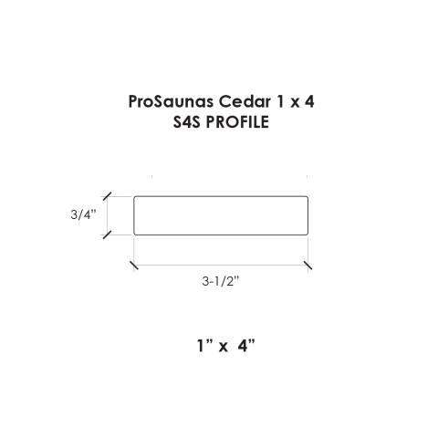 ProSaunas Cedar 1x4 S4S