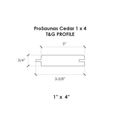 ProSaunas Cedar 1x4 T&G