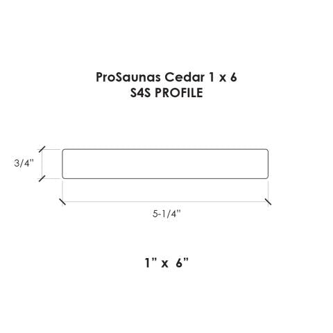 ProSaunas Cedar 1x6 S4S