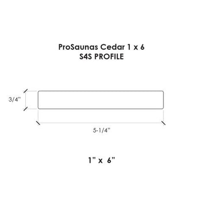 ProSaunas Cedar 1x6 S4S