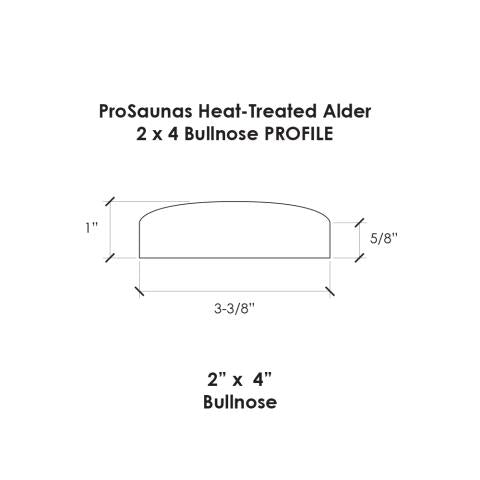 ProSaunas Heat Treated Bullnose Alder 2x4