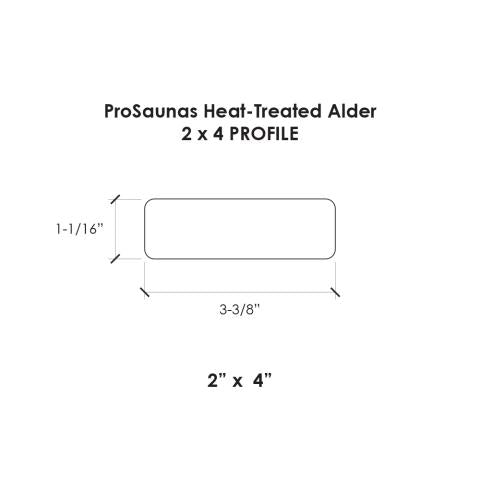 ProSaunas Heat-Treated Alder 2x4