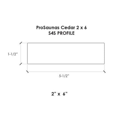 ProSaunas Cedar 2x6 S4S