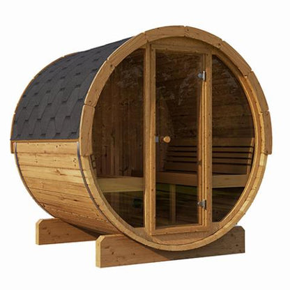 SaunaLife Model E7G Sauna Barrel Glass Front